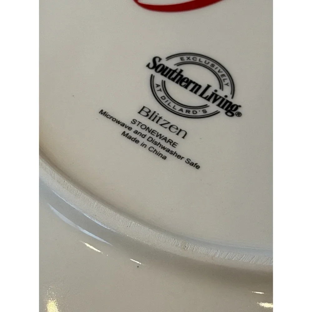 Southern Living Blitzen Salad Starter Plate Christmas Stoneware 8.5
